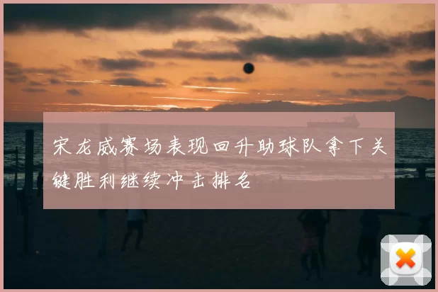宋龙威赛场表现回升助球队拿下关键胜利继续冲击排名
